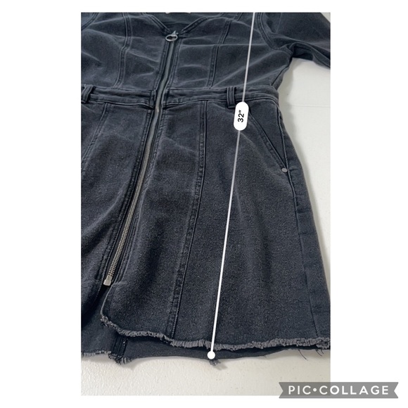 Tinsel Town denim dress Medium long sleeve full zip - Picture 7 of 12